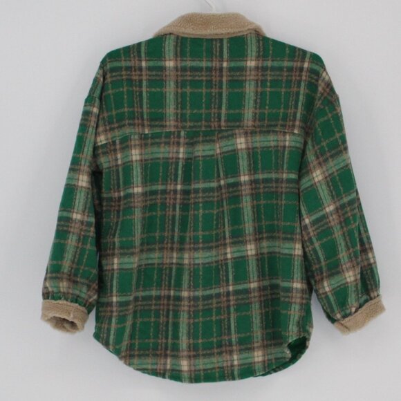 Green Plaid Sherpa-Lined Jacket By Panache Apparel -Women Size Large 100% Polye - Picture 2 of 4